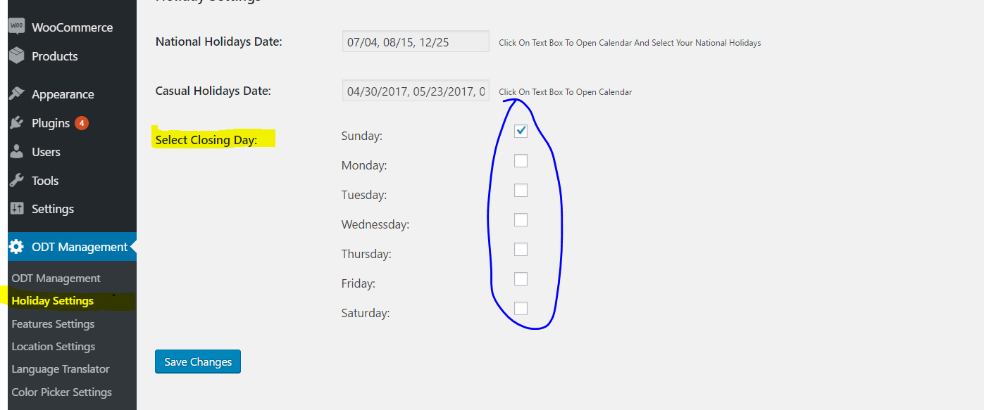 Setting up weekly off days for your store with WooCommerce and WooODT Extended